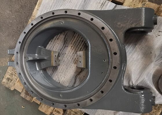 OEM Construction Machinery Resin Sand Casting Iron Round Link With Shot Blasting Surface